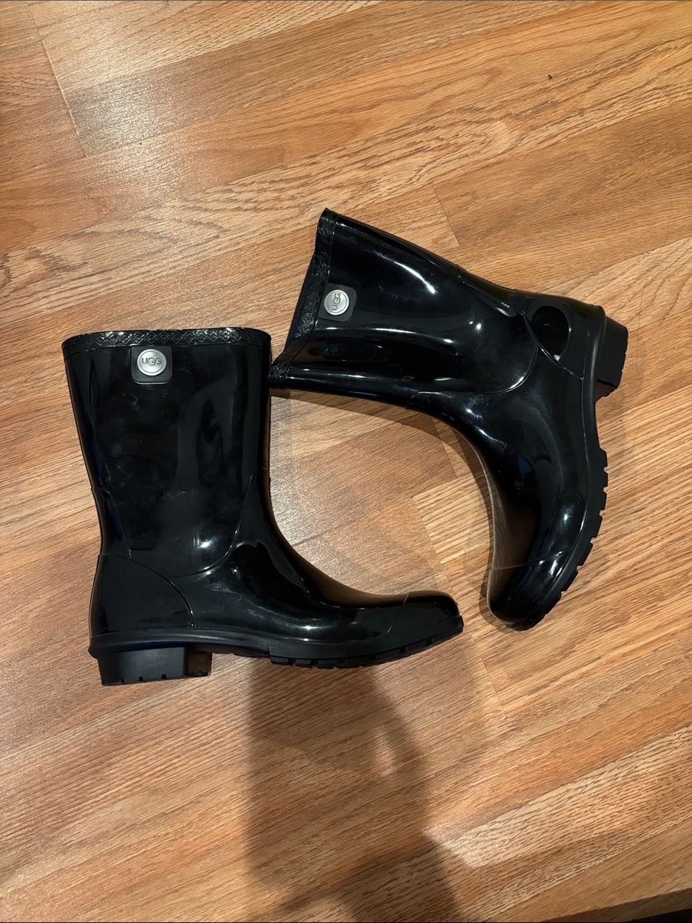 UGG Glossy Black Waterproof Rain Boots
